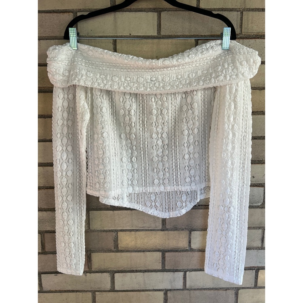 ASOS DESIGN Curve White Lace Off The Shoulder Corset Top US 14 Large XL - Picture 4 of 4